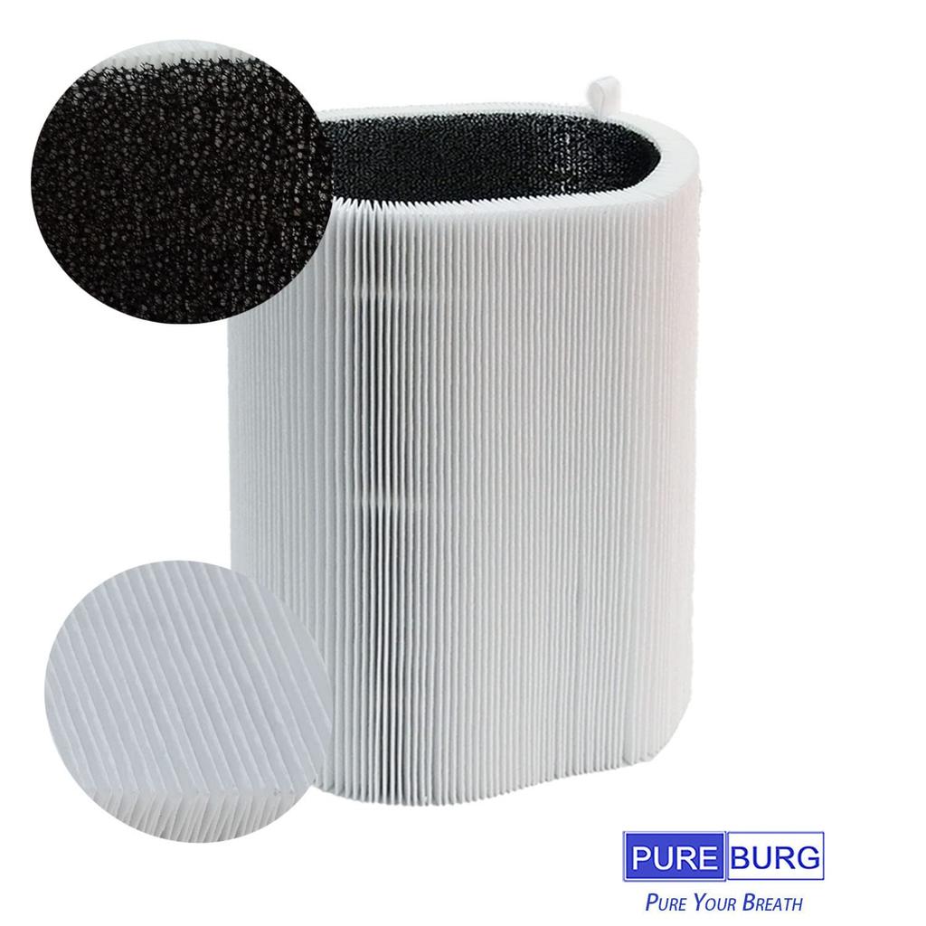 PUREBURG Replacement Filters Compatible with Blueair Blue Pure 3210 Air Part Numbers 100929 H13 True HEPA 411, 411+ & Purifiers, 106488, 2-Pack,