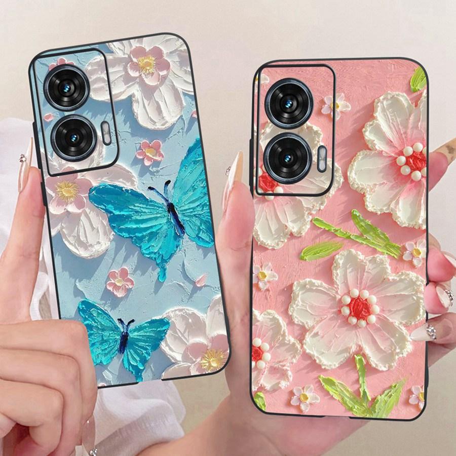 For Motorola Edge 50 Fusion Case XT2429-1 Soft TPU Flower Protective Phone Cases For Motorola G96 motog96 5G Fundas Cover Coque