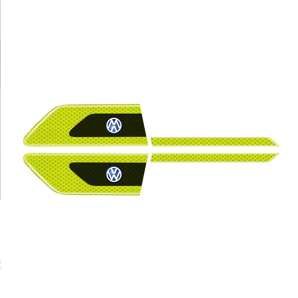 For VW Rline Golf polo Jetta Bora CC MK4 2PCS Car Reflective Auto Truck Safety Warning Tape Bumper Secure Reflector Car Sticker zq9