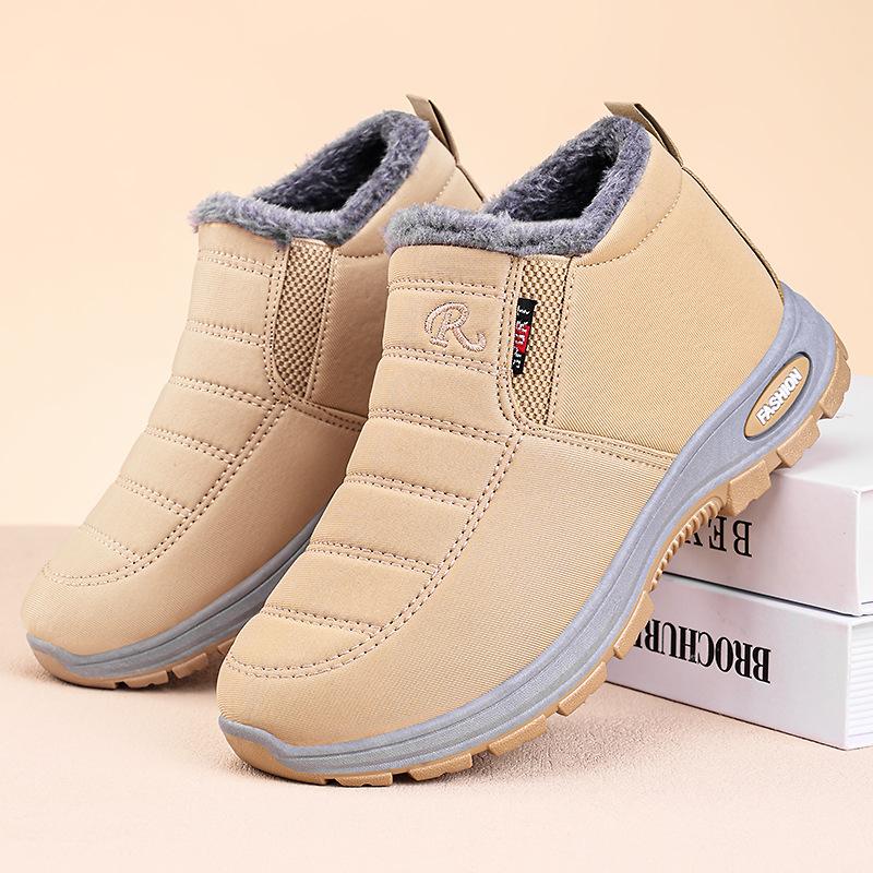 Cotton shoes women's large size velvet thickened cotton boots with soft soles, comfortable and not tired feet, snow boots, cold-proof and warm