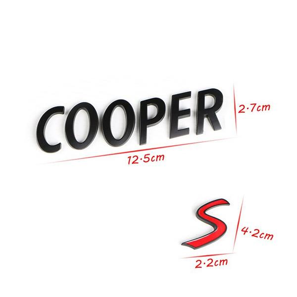 Car Rear Trunk 3D Sticker COOPER S Letters Logo Emblem Badge Sticker Decal