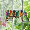 6 Birds Flat Sun Catcher: Perfect For Bird Lovers, Festive Decor, Outdoor Gardens, Windows & Walls