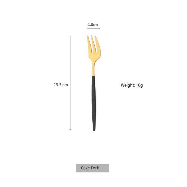 1 Pcs Matte Black Gold Dinnerware Stainless Steel Cutlery Home Dessert Fork Spoon Knife Dinner Silverware Flatware
