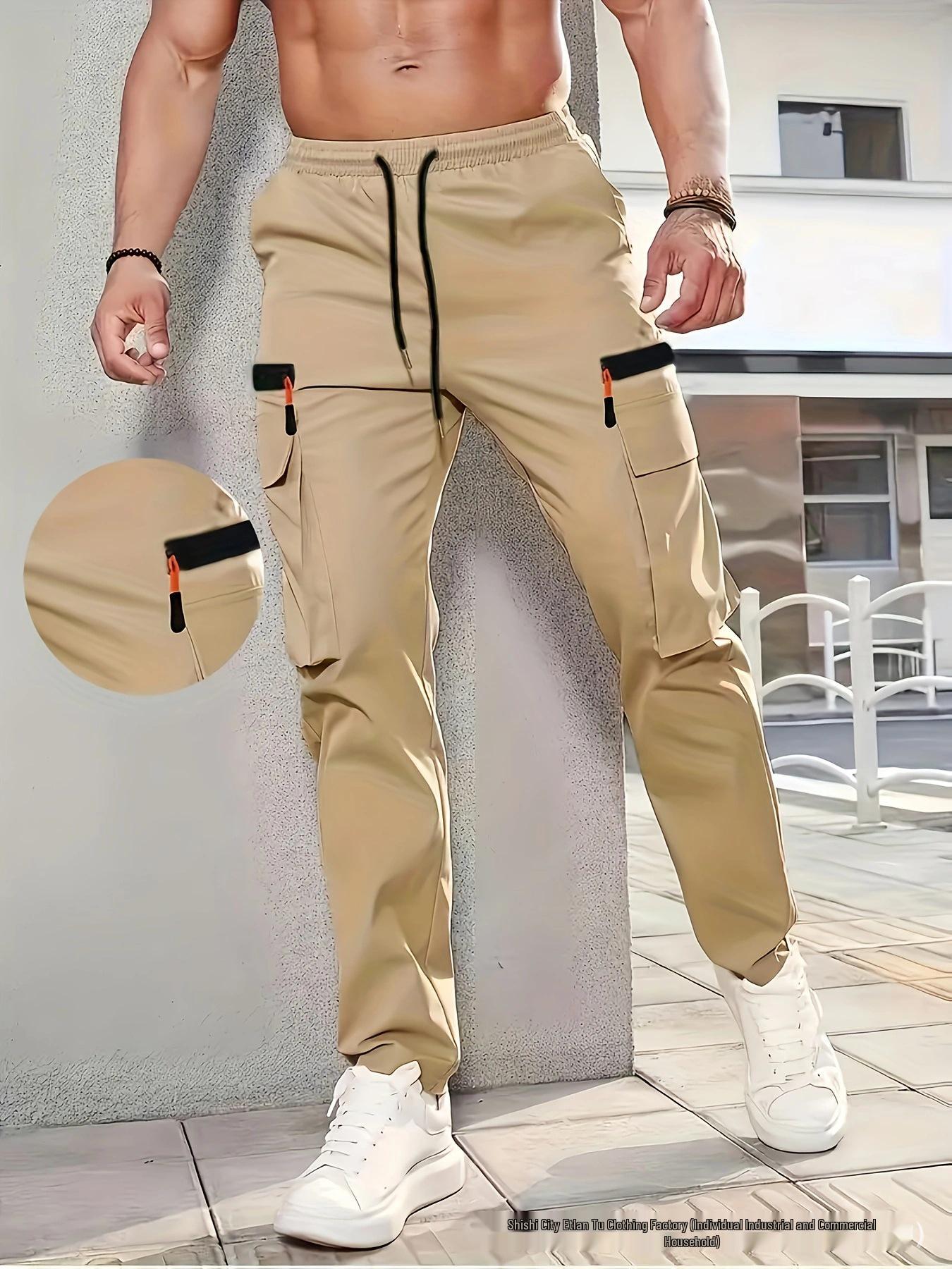Men s Casual Multi-Pocket Work Pants - All-Season, Breathable & Comfortable M
