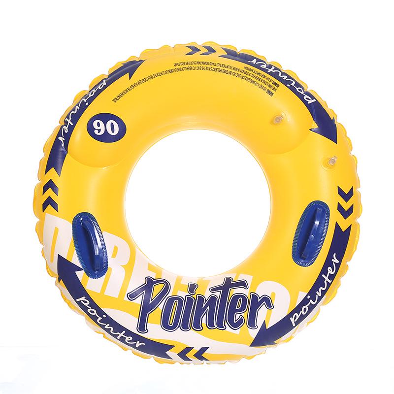 Thickened Adult Swimming Ring with Handles - Double-Layer Inflatable Lifebuoy for Water Activities
