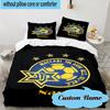 3PCS Custom Name Maccabi Football Crest Bedding Set, Including 1pc Duvet Cover And 2pcs Pillowcases, Suitable for Dorms and Bedrooms Gift