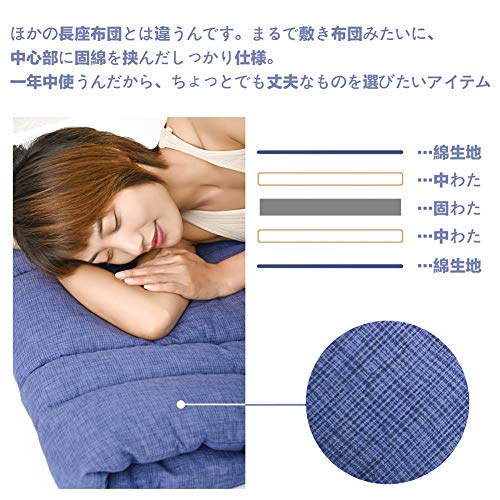 Single-size Moriniko Natural Futon Mattress with 100% Cotton Outer Fabric and Shijira Weave, Moisture-Wicking, Quick-Drying, High-Resilience, Lightwei