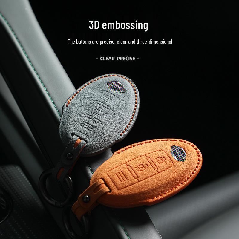 Nissan X-Trail, Kicks, Sylphy, Bluebird Alcantara Suede Key Case Cover
