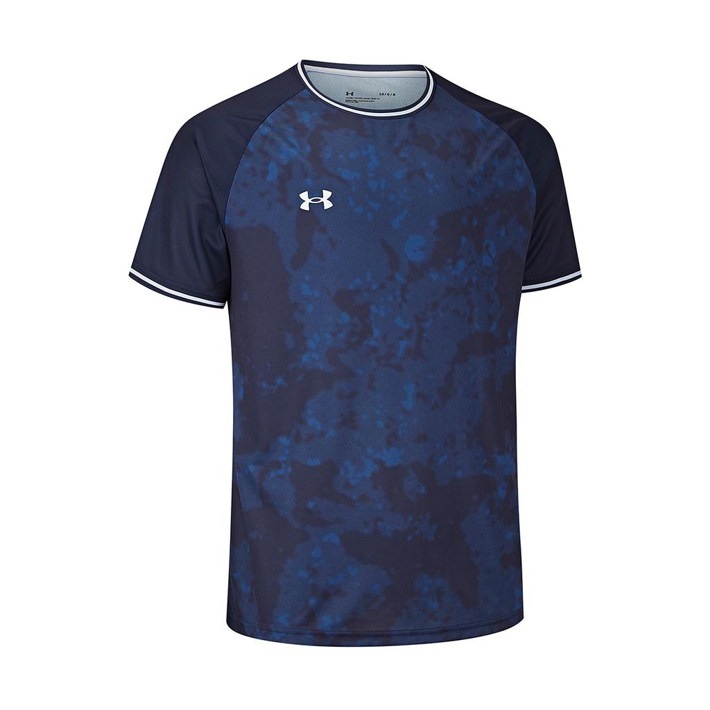 Under Armour Casual Sports Jersey Raglan Crew Neck Breathable Short Sleeve T-Shirt Unisex Tops Navy-Blue 25500513-409