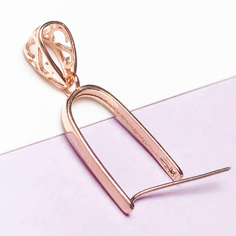 Adjustable S925 Silver-Plated Pendant Buckle with 18K Gold Jade Clip