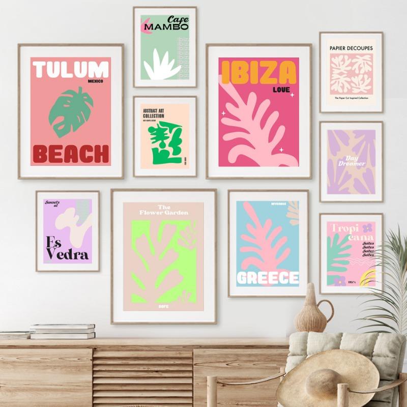 Ibiza Tulum Greece Travel Series Wall Art Canvas Painting Abstract Posters and Prints Hotel Bar Pictures For Living Room Decor