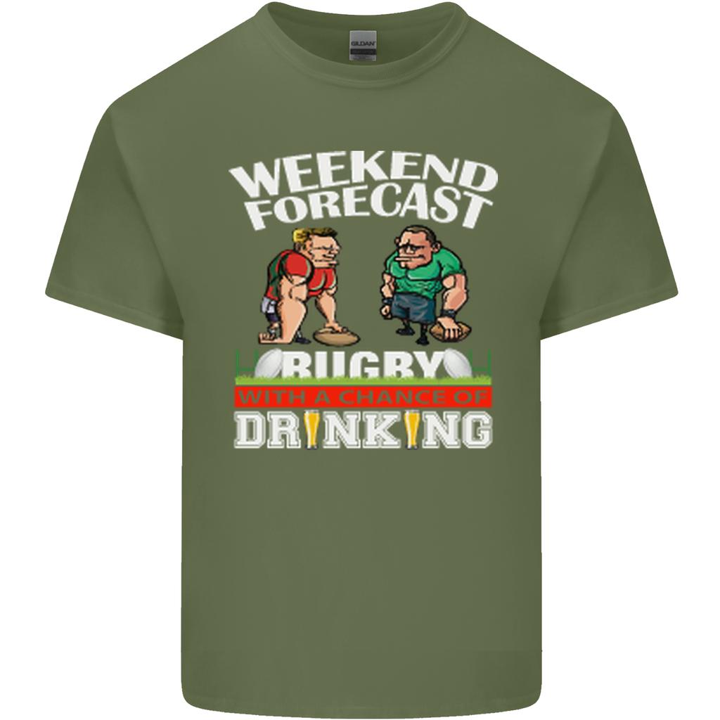 Weekend Forecast Rugby Funny Beer Alcohol Unisexs Light Cotton TShirt