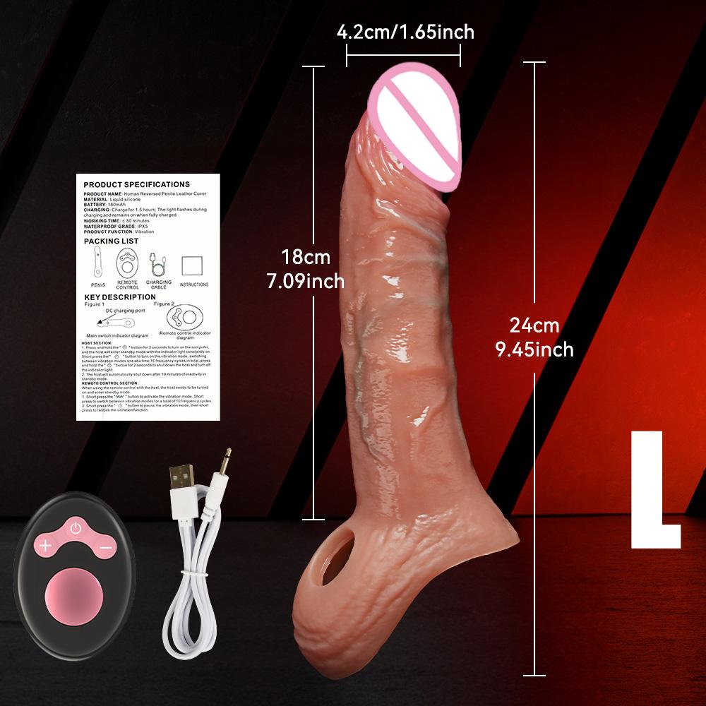 Penis Extender Sex Toys Cock Sleeve Men Adult Sexy Realistic Silicone Delay Ejaculation Enlargement Reusable Condom Training