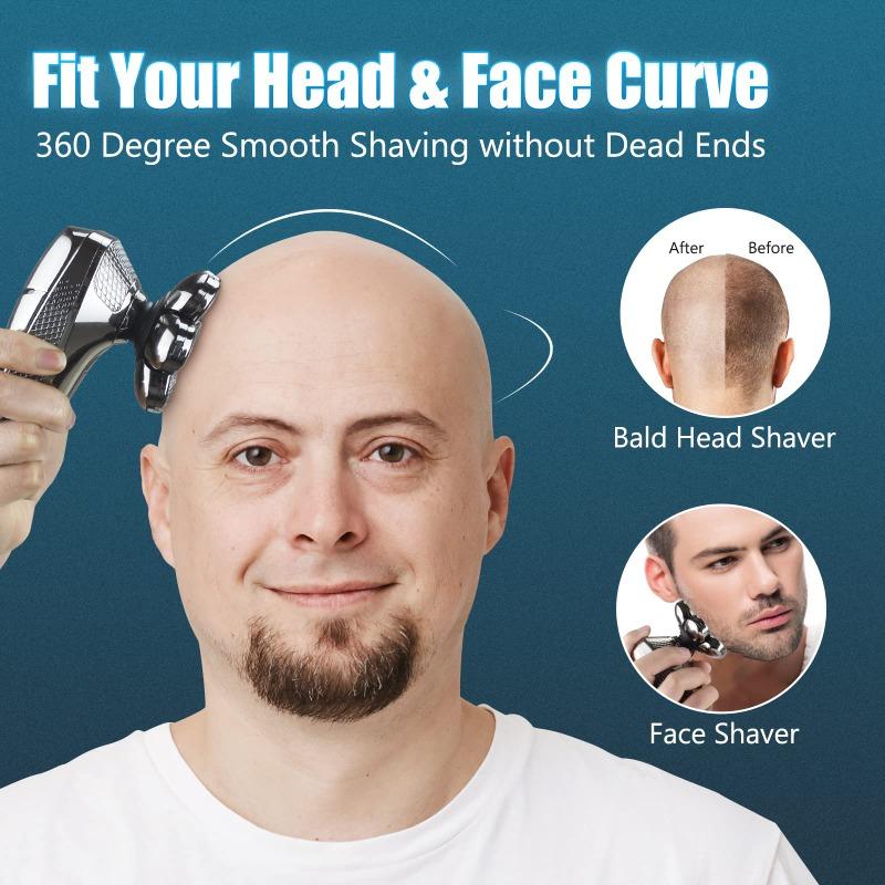 Head Shavers for Men 7D, Cordless Bald Head Shaver Wet&Dry Waterproof Electric Razor for Men with LED Display Grooming Kit