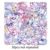 50 Transparent PET Stickers: Waterproof Purple Dreamy Princess Style for DIY Journaling