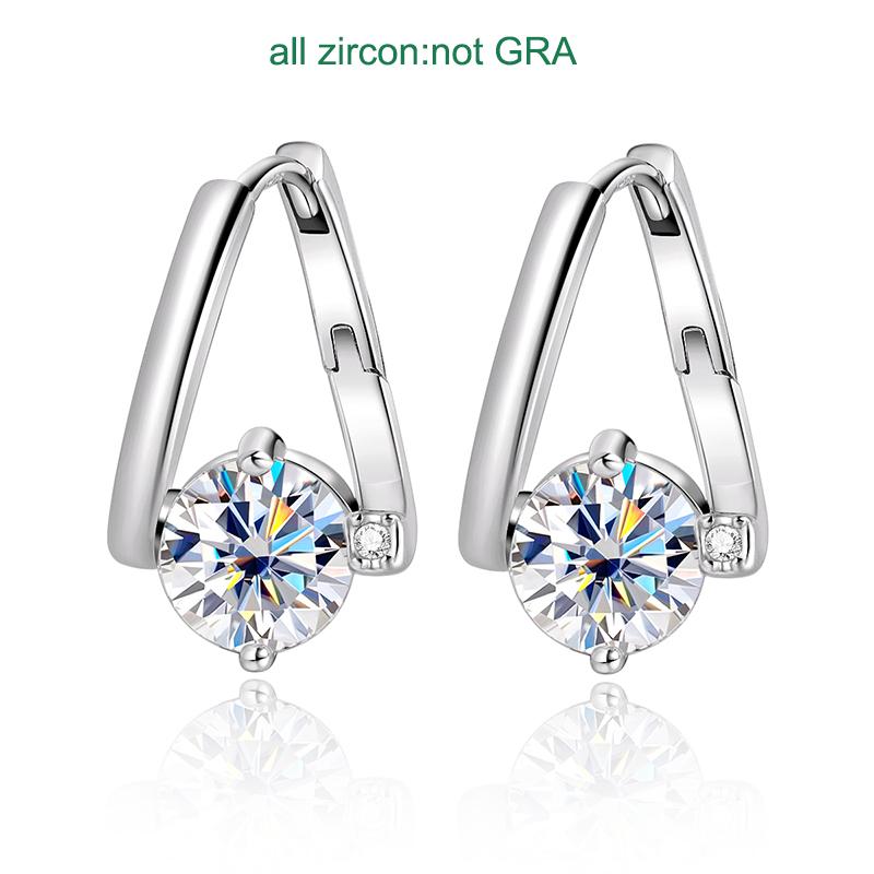 Smyoue Certified 2CTTW D Color Moissanite Hoop Earring for Women Sparkling High Quality Lab Diamond Jewelry 925  Silver