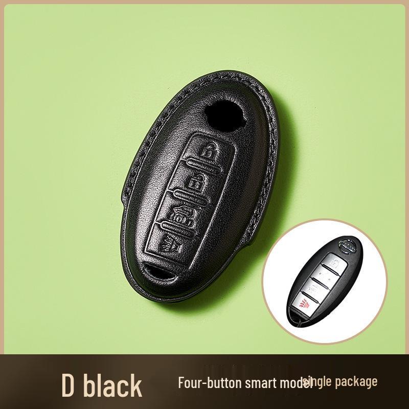 Skórzany Etui na Klucze ze Skóry Wyprawianej Roślinnie dla Nowego Kluczyka Samochodowego Sylphy Murano, Ręcznie Robiony Wzór Klamry dla Mężczyzn