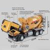 Large 1:24 Mixer Truck Crane Excavator Car Toy Model Sound Light Dump Trucks Alloy Diecast Engineering Vehicles Kids Present