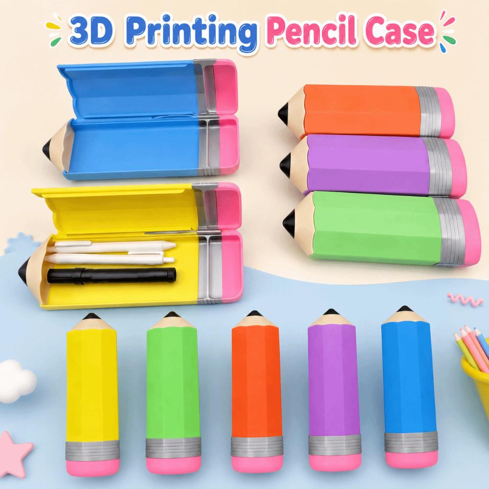 Creative Pencil Case 3D Printing Stationery Box Compact Pen Storage Box  Travel Use