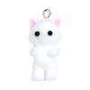 Cat/Bear Doll Keychain Flocking Toy Pendant Keyring Stuffed Animals Couple Key Rings Ornament for Bag Phones Keys