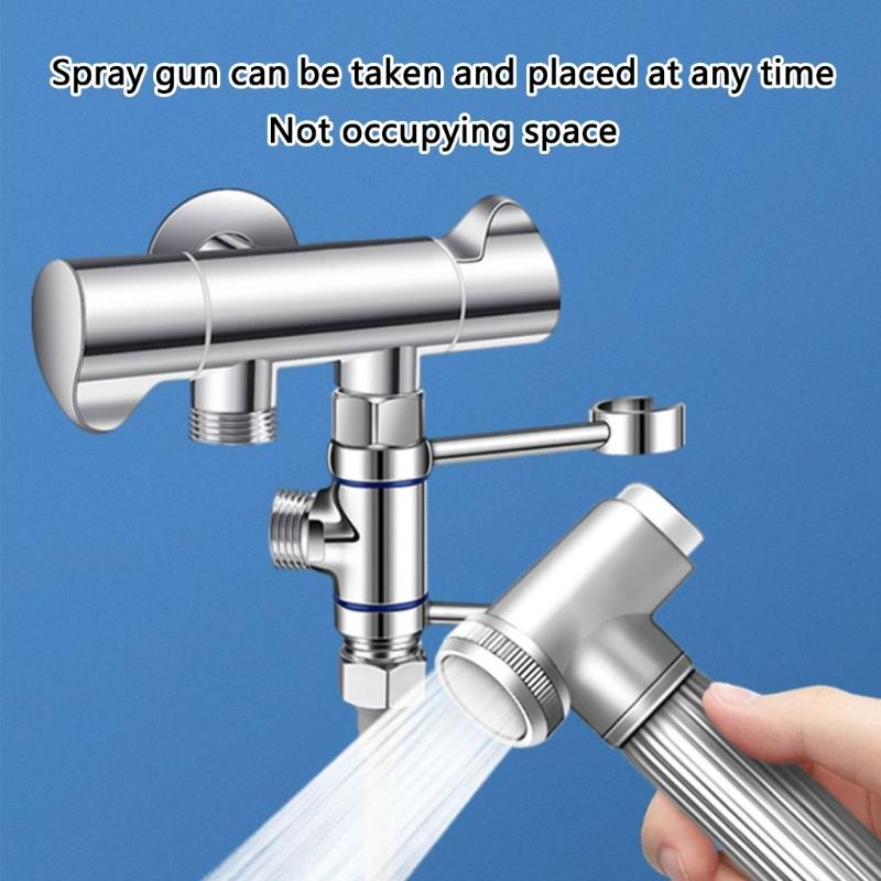 Brass Bidet Sprayer Stand with Adjustable Angles easy installs Bidet Nozzle Support Multifunction for Small Space Bathrooms