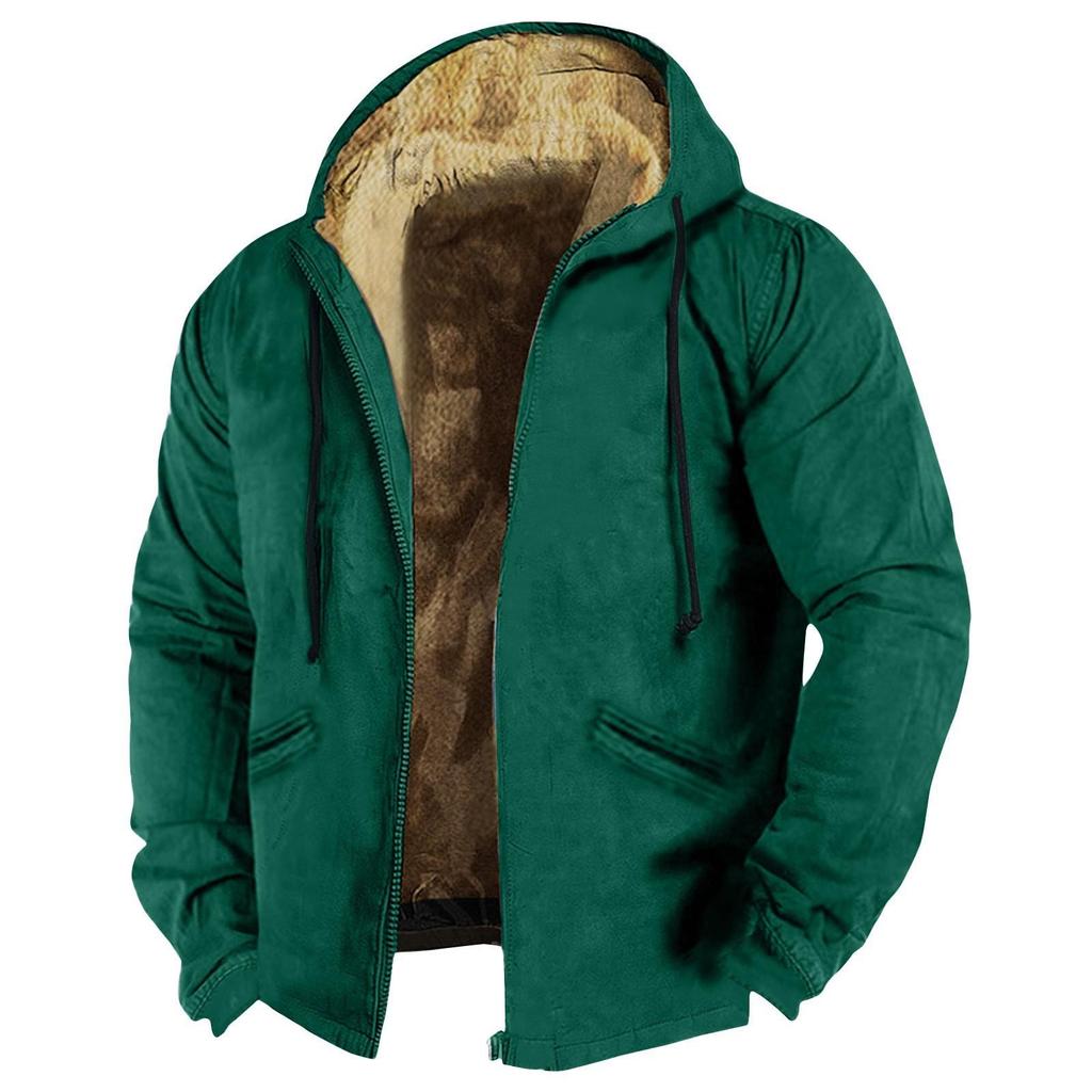 Giacca da uomo in tinta unita Giacca con cappuccio con cerniera e tendenza casual primaverile e autunnale