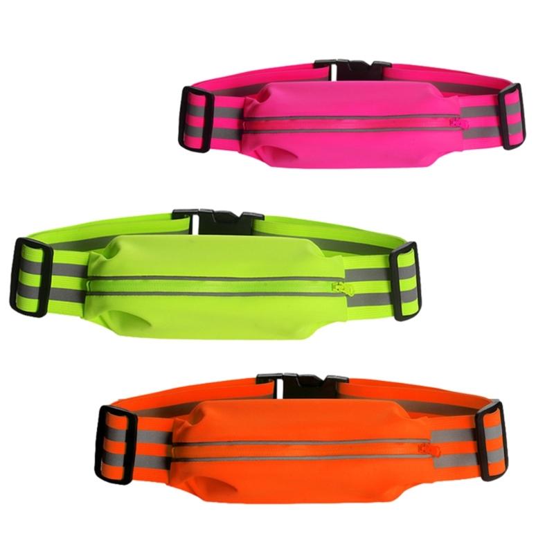 Reflective Glow Belt Be Seen and Protected During Nighttime Workouts! Reflective Waist Belt Storage Pocket Armbands