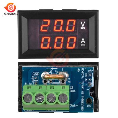DC 7-100V 20A 50A Voltmeter Ammeter Mini Digital Amp Volt Voltage Current Meter Detector Tester 0.28" Dual LED Display Gauge