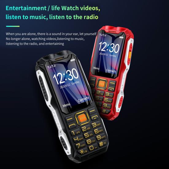 Elderly Phone Dual Card Slots Large Screen Loud Sound High Resolution Long Standby Time Double Torch Flashlight Multifunctional Vibration
