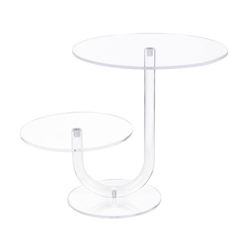 

Elegant 2 Tierd Cake Holder Acrylic Cake Display Stand Cupcake Presentation Rack for Weddings and Parties Dessert Shelf