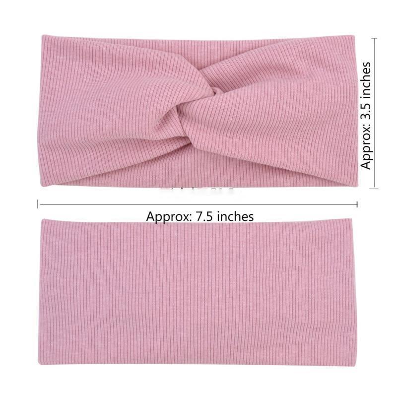 Large Size Baby Headband Girls Yoga Sport Kids Children Adult Women Bandage Solid Twisted Knotted Soft Hair Accessories Turban