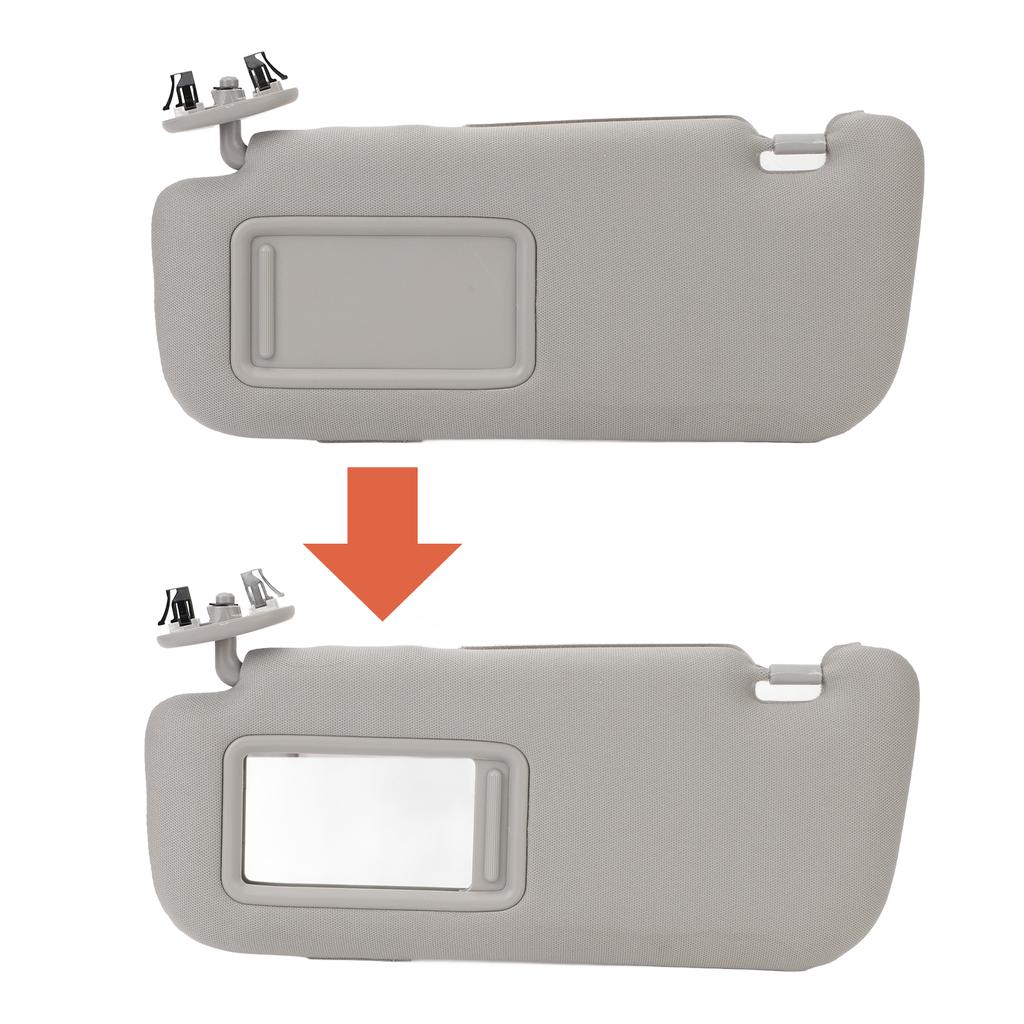 1Pc Car Sun Visor Fabric Grey Sun Shielding Visor Mirror with Makeup Mirror Replacement for Toyota Corolla 2007 To 2013