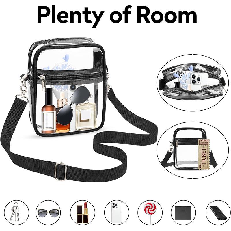 Priehľadná PVC Crossbody Taška - Vodotesná, Multifunkčná, Prenosná Ramenná Nákupná Taška