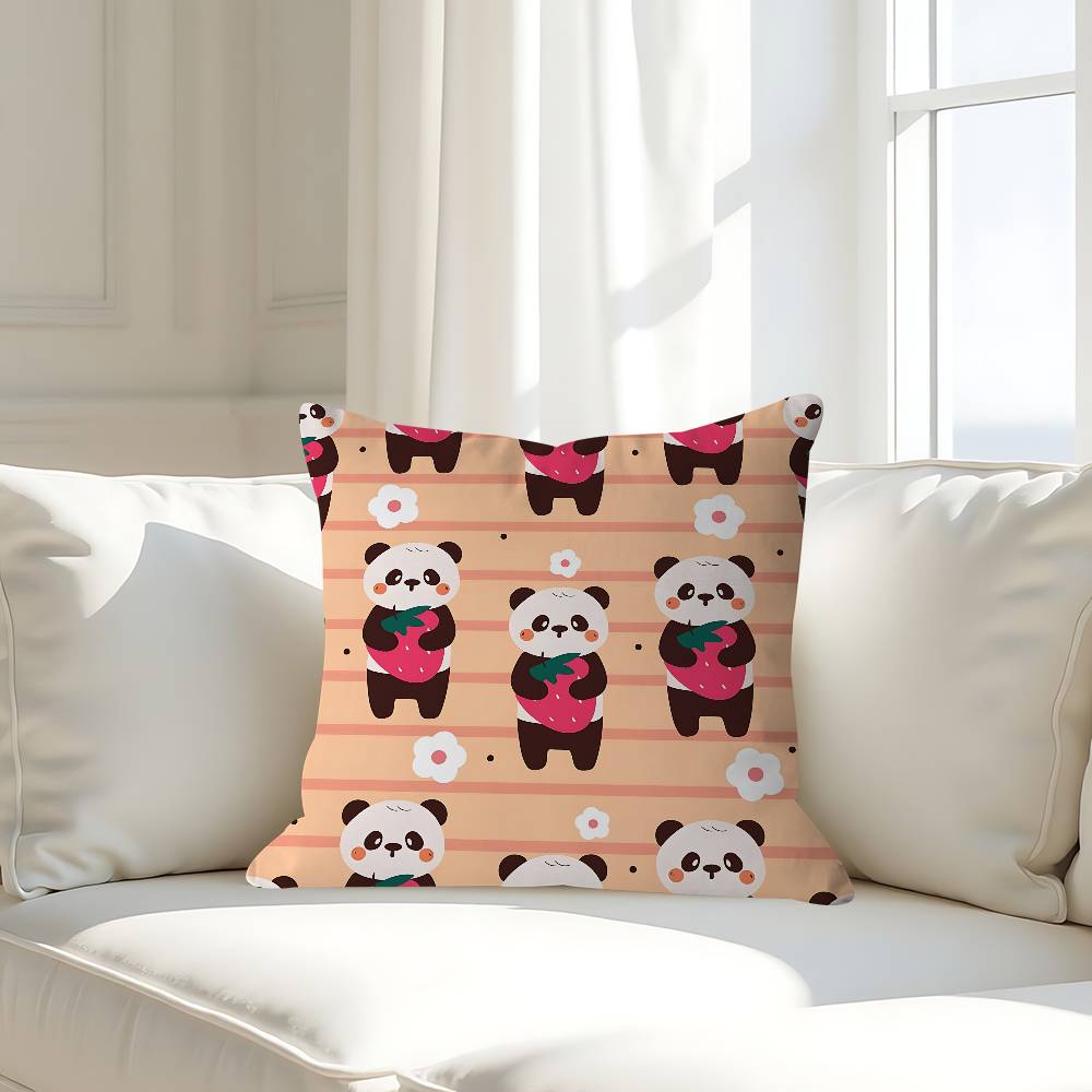 Niedlicher Cartoon Panda Kissenbezug Abnehmbarer Waschbarer Kissenbezug – Ganzjahresweichleinen