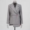 2024 Winter Retro Striped Stitching Suit Jacket for Women: European & American Style