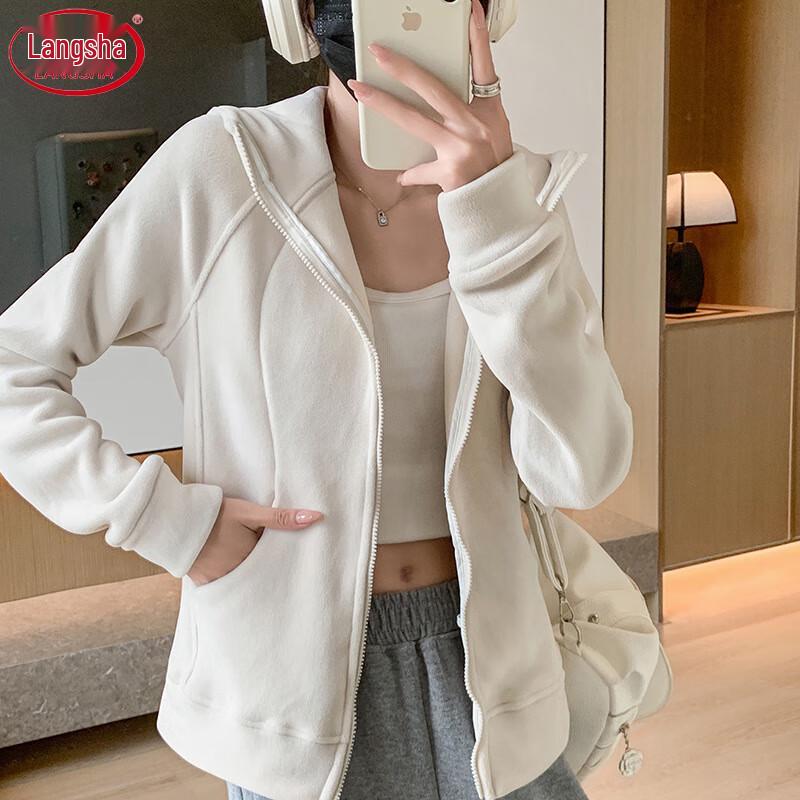 Langsha Women's Winter Fleece Lined Hooded Zip-Up Jacket