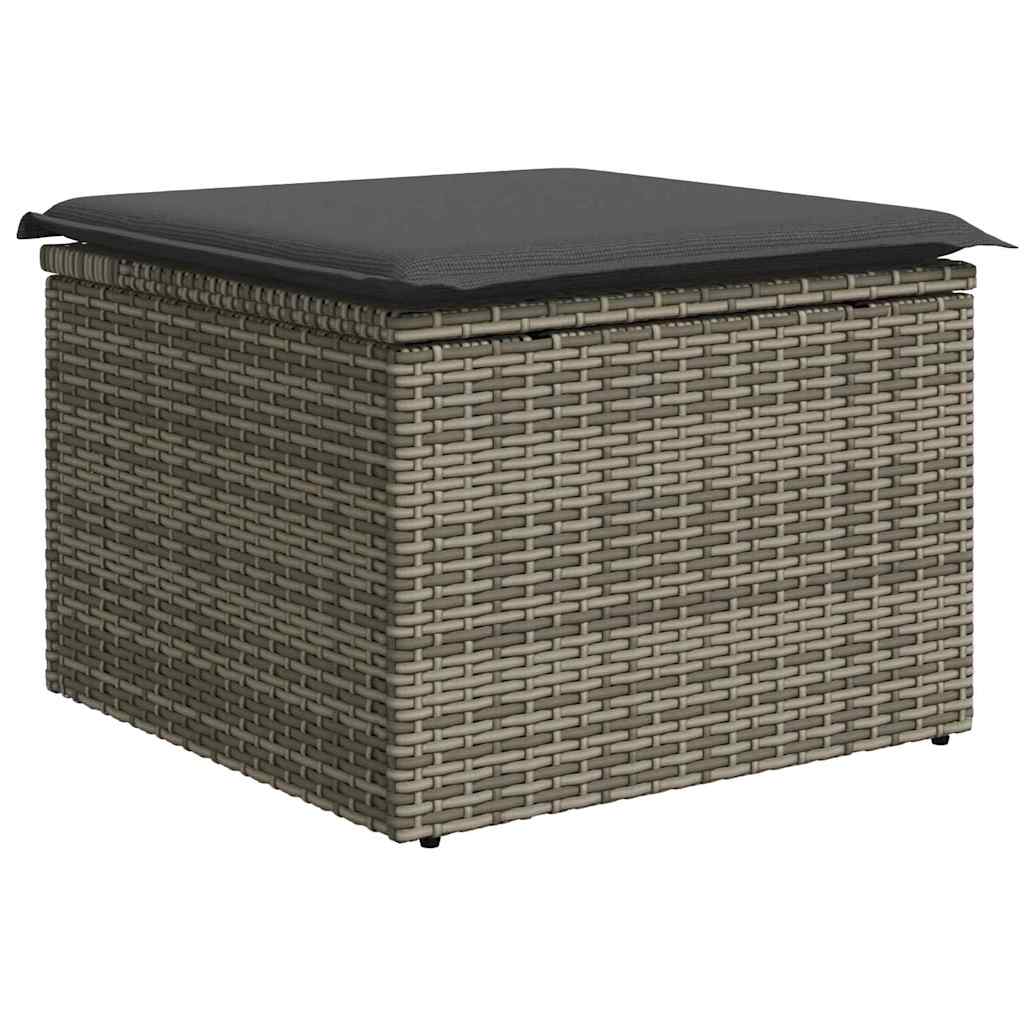 Garden Dining Set with Cushions 6 pcs Grey and Brown