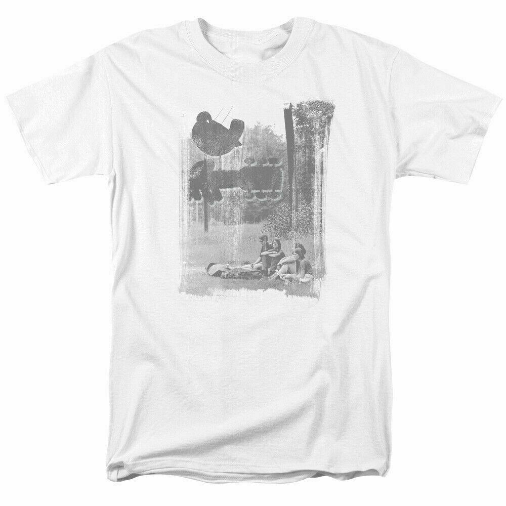 Woodstock Hippies In A Field T-shirt Licensed 1969 Festival Peace Music White XXXXL