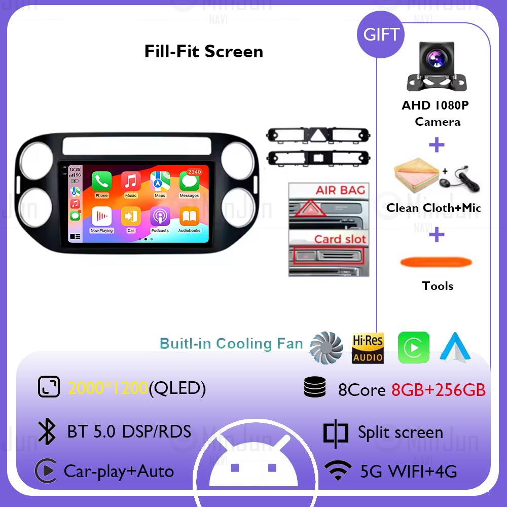 Radio Auto Android 14 Pentru Volkswagen VW Tiguan Spate 2006 - 2016 Golf Plus Wireless Carplay Auto Car DSP Stereo Player Multimedia