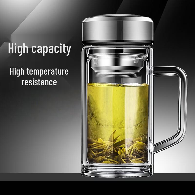 Boyido Double-Layer Glass Tea Cup with Handle