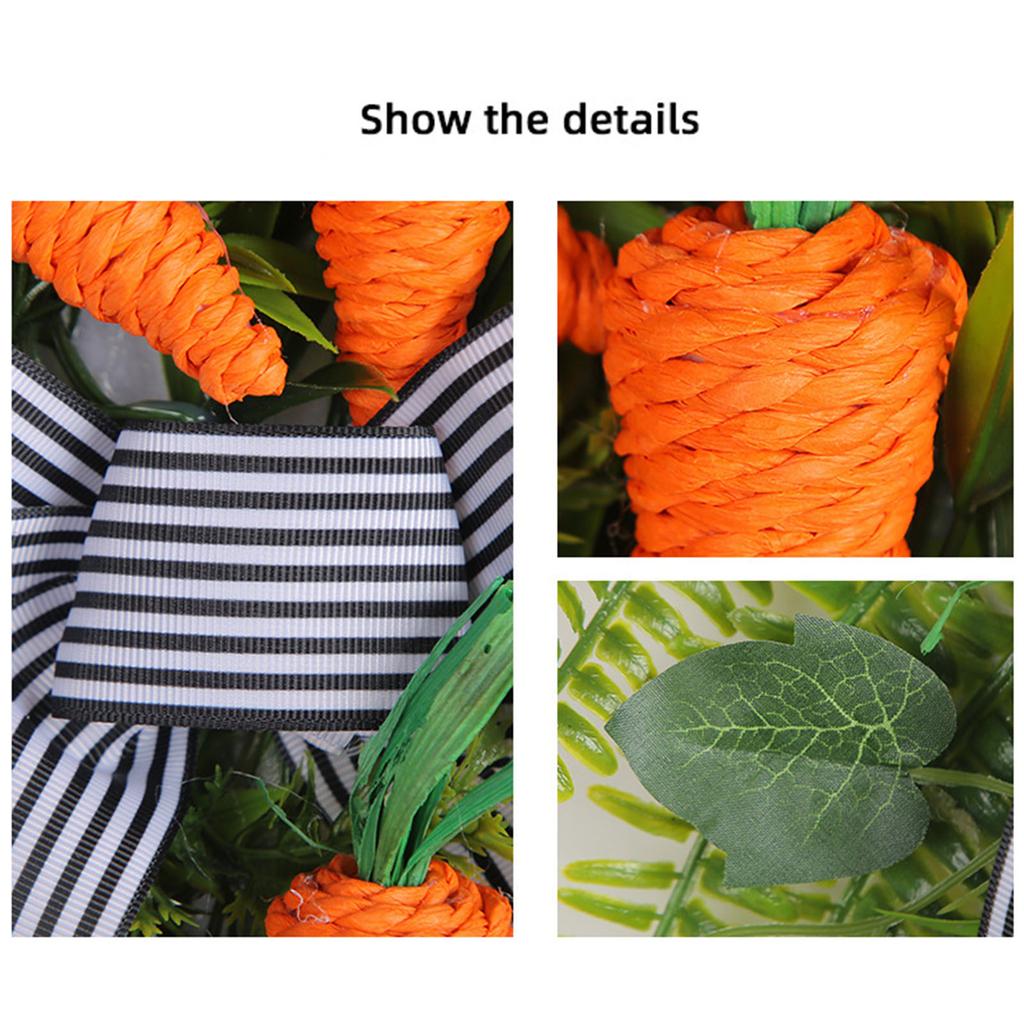 Easter Carrot Wreath, Window Display Hanging Decoration, Holiday Plant Vine Ring, Easter Decoration, Holiday Scene Craft.