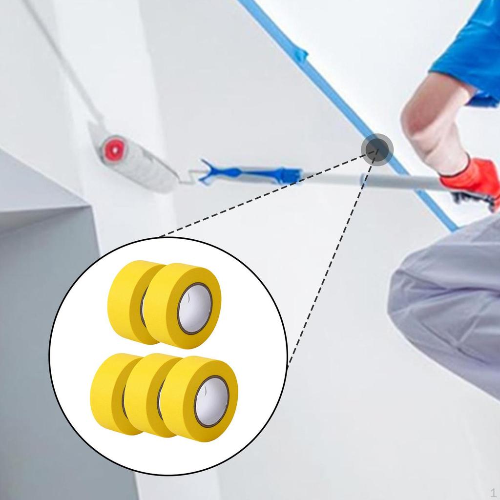 5 Rolls Masking Tape 1 Inch X 65.6 Ft for Painting Painters Coding DIY Projects