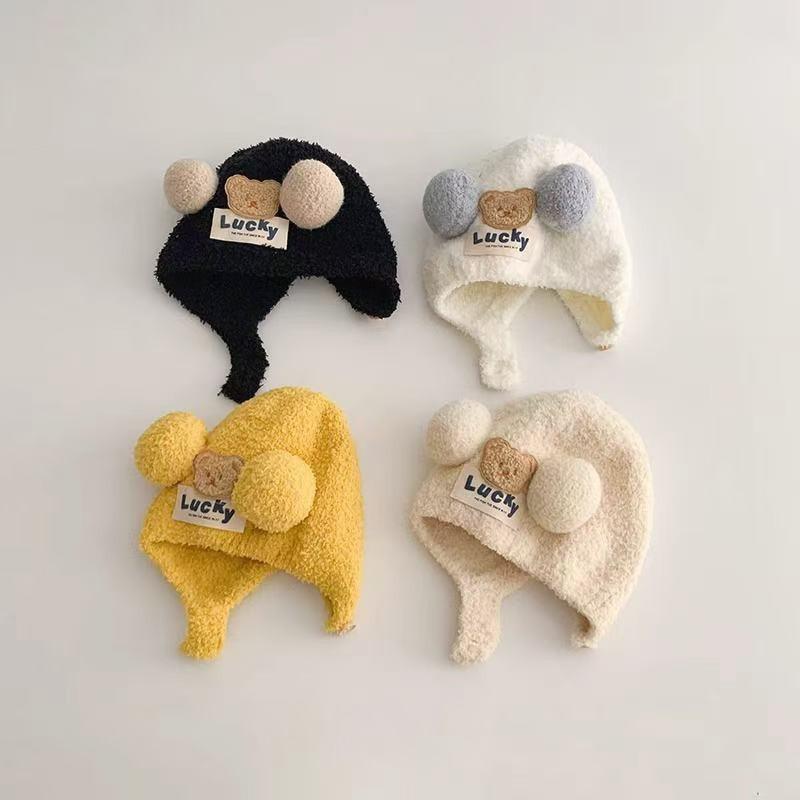 Yixin baby hat autumn and winter new cute bear baby windproof baby ear hat