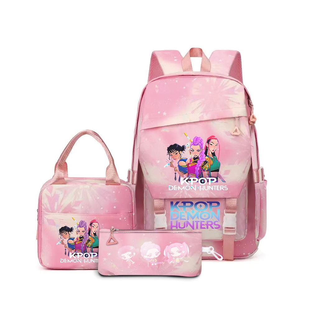 Kpop Demon Hunters, Elementary School Bag, Children'S Backpack, Lunch Bag, Pencil Bag, Three-Piece Set, Student Backpack