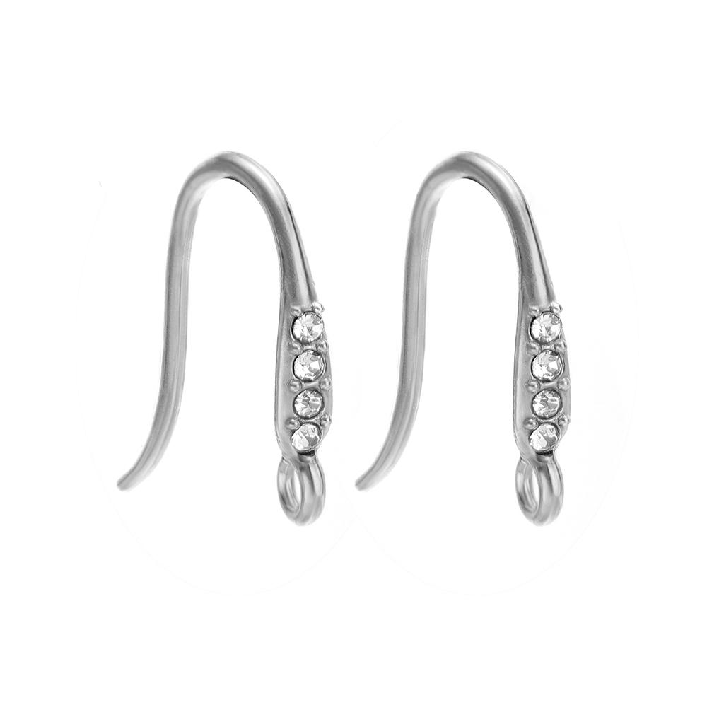 10pcs Stainless Steel PVD Gold Plated Zircon Earring Hooks Wires for DIY Jewelry Findings Accessories Handmade Earrings Making