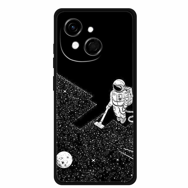 Black Silicone Case For Tecno Spark 40C Cases Wolf Luxury Protective Soft Back Cover For Tecno Pop 9 4G Case 6.67" Animal Fundas