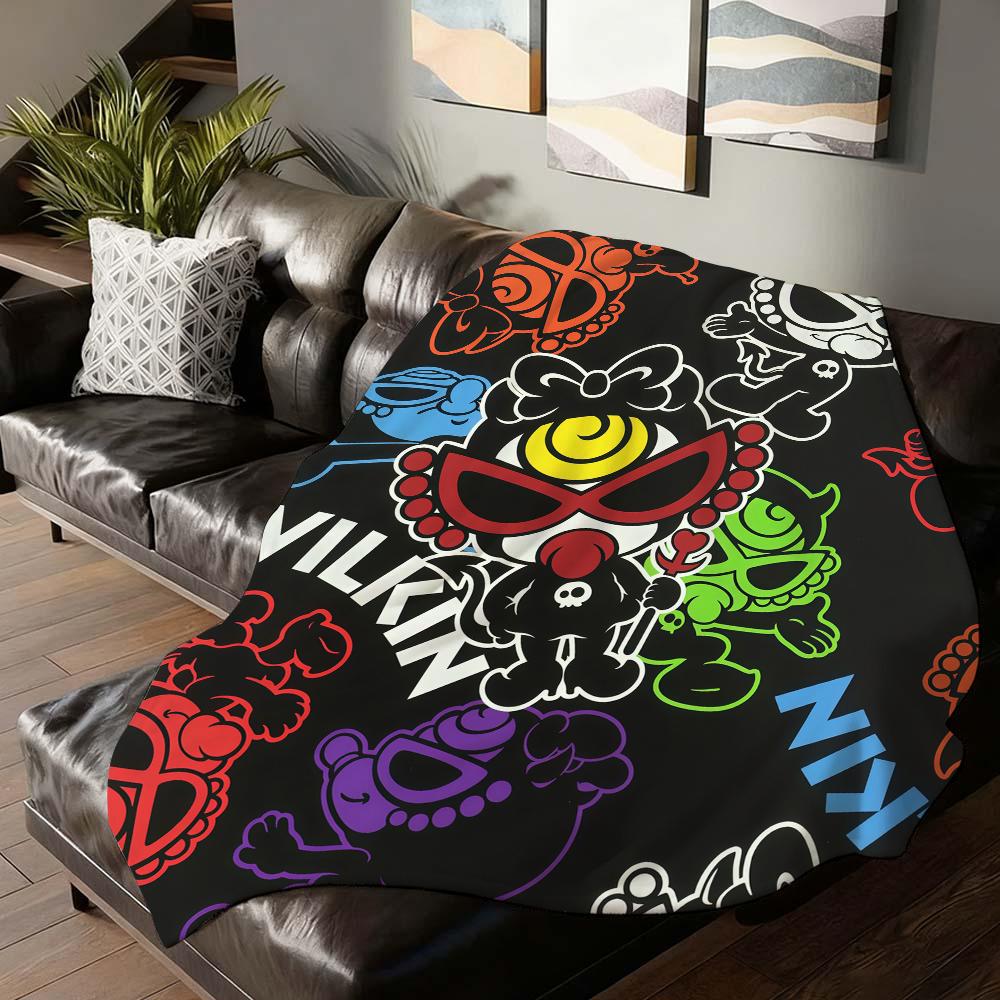 Fashion print H Hysteric M Mini Blanket For Sofa Office Bed Plane Travel Sleep Read Relax Camping Soft And Warm