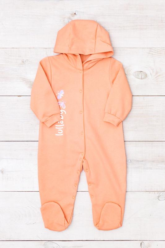 

Дитячий бавовняний боді для дівчинки – М яка ворсована тканина та повна застібка на кнопках, Демісезонний, 5001-023-33-5-1 HC 62 помаранчевий