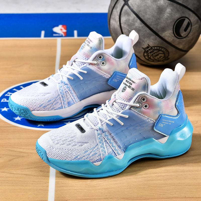 

Новые баскетбольные кроссовки для мужчин, Высококачественный мужской спортивный дизайн, Удобные и дышащие женские теннисные кроссовки 45 небесно-голубой