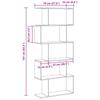 Bookshelf Black Oak Effect 70 x 24 x 161 cm Engineered Wood